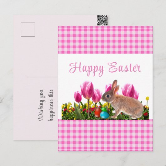 Carte postale Joyeuse Lapin de Pâques (Devant / Derrière)