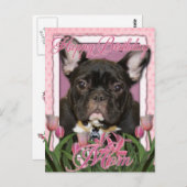 Carte Postale Joyeuse maman d'anniversaire - French Bulldog - Tu (Devant / Derrière)