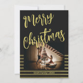 Carte postale Joyeuse Noël noir et or (Devant)