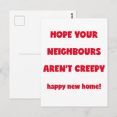 Carte Postale Joyeuse Nouvelle Maison | Voisins Flippants - Cit (Devant / Derrière)