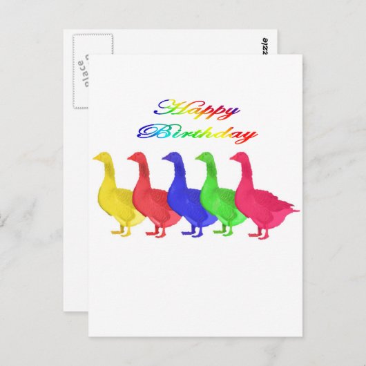 Carte Postale Joyeuse Oie d'anniversaire (Devant / Derrière)