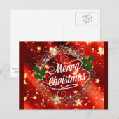 Carte Postale Joyeuse parties scintillant de Noël et brille (Devant / Derrière)