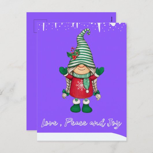 Carte postale Joyeuse Père Noël Little Friend Holi (Devant / Derrière)