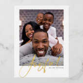 Carte postale Joyeuse Photo Gold Foil Holiday (Recto)