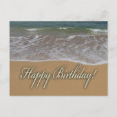 Carte Postale Joyeuse plage de sable d'anniversaire (Devant)