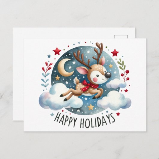 Carte postale Joyeuse Reindeer (Devant / Derrière)