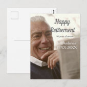 Carte Postale Joyeuse retraite nom à ajouter photo années de ser (Devant / Derrière)