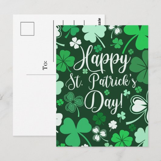 Carte Postale Joyeuse Saint-Patrick (Devant / Derrière)