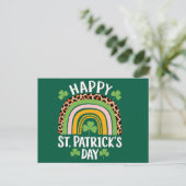Carte Postale Joyeuse Saint-Patrick Arc-en-ciel avec Trèfles (Debout devant)