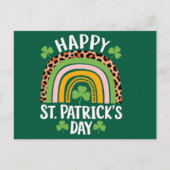 Carte Postale Joyeuse Saint-Patrick Arc-en-ciel avec Trèfles (Devant)