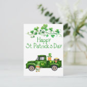 Carte Postale Joyeuse Saint-Patrick Camion Vert Gnomes (Debout devant)