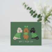 Carte Postale Joyeuse Saint-Patrick Chiens Goldendoodle (Debout devant)