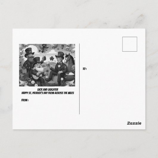 Carte Postale Joyeuse Saint Patrick de l'autre côté des Miles (Dos)