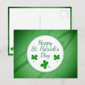 Carte Postale Joyeuse Saint-Patrick Irish Shamrock Vert (Devant / Derrière)