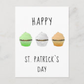 Carte Postale Joyeuse Saint-Patrick Irlande Muffins de couleur (Devant)