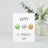 Carte Postale Joyeuse Saint-Patrick Irlande Muffins de couleur (Debout devant)