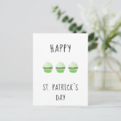 Carte Postale Joyeuse Saint-Patrick Irlande Muffins Verts (Debout devant)