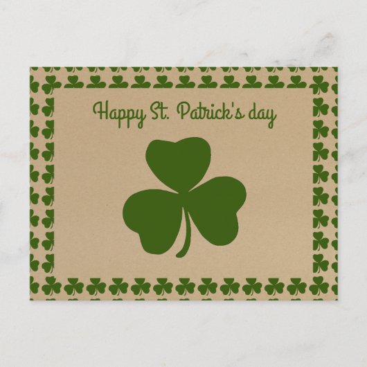 Carte Postale Joyeuse Saint Patrick - Patron Saint d'Irlande (Devant)