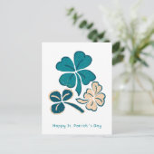 Carte Postale Joyeuse Saint Patrick`s day Clover Shamrock Dessin (Debout devant)