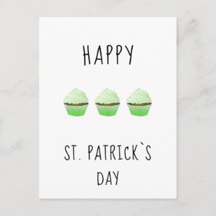 Carte Postale Joyeuse Saint Patrick`s day Irland Green Muffins