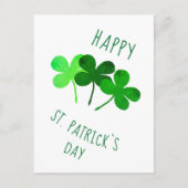 Carte Postale Joyeuse Saint Patrick`s day Shamrocks verts (Devant)