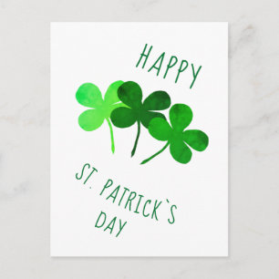Carte Postale Joyeuse Saint Patrick`s day Shamrocks verts