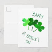 Carte Postale Joyeuse Saint-Patrick Shamrocks verts (Devant / Derrière)