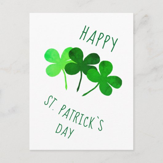 Carte Postale Joyeuse Saint-Patrick Shamrocks verts (Devant)