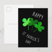Carte Postale Joyeuse Saint-Patrick Shamrocks verts (Devant / Derrière)