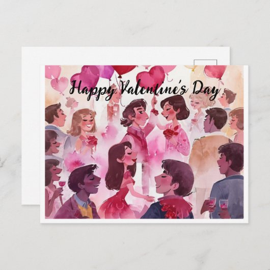 Carte Postale Joyeuse Saint-Valentin (Devant / Derrière)