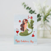 Carte Postale Joyeuse Saint-Valentin Amour de Sirène (Debout devant)