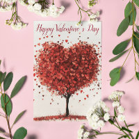 Joyeuse Saint-Valentin Arbre Rouge en forme de Cœu