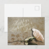 Carte Postale Joyeuse Saint-Valentin avec Rose (Devant / Derrière)