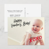 Carte Postale Joyeuse Saint-Valentin, Bébé ! Photo xoxo personna (Devant / Derrière)