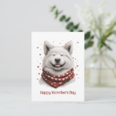 Carte Postale Joyeuse Saint-Valentin chien Samoyède (Debout devant)