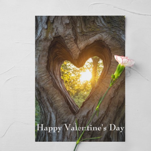 Carte Postale Joyeuse Saint-Valentin Cœur dans l'arbre