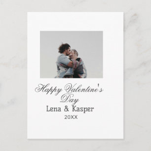 Carte Postale Joyeuse Saint-Valentin couple photo moderne simple