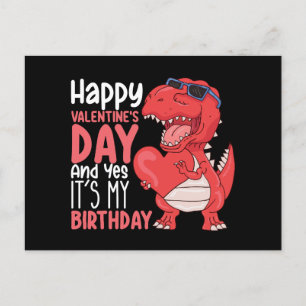 Carte Postale Joyeuse Saint-Valentin et oui c'est mon anniversai