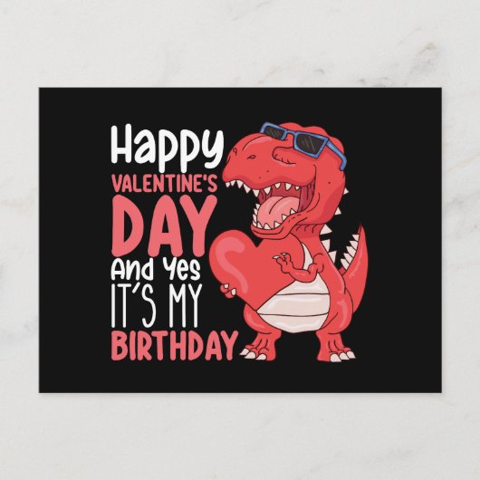 Carte Postale Joyeuse Saint-Valentin et oui c'est mon anniversai (Devant)