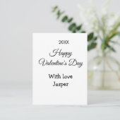 Carte Postale Joyeuse Saint-Valentin nom amour simple année styl (Debout devant)