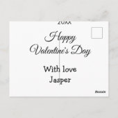 Carte Postale Joyeuse Saint-Valentin nom amour simple année styl (Dos)