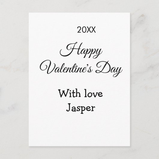 Carte Postale Joyeuse Saint-Valentin nom amour simple année styl (Devant)