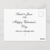 Carte Postale Joyeuse Saint-Valentin nom date message simple élé (Dos)