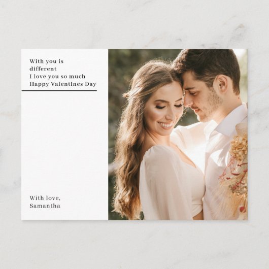 Carte Postale Joyeuse Saint-Valentin | Photo (Devant)