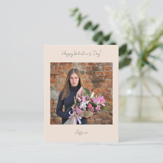 Carte Postale Joyeuse Saint-Valentin Photo de script moderne (Debout devant)