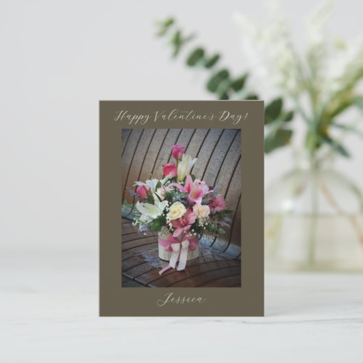 Carte Postale Joyeuse Saint-Valentin Photo de script moderne (Debout devant)