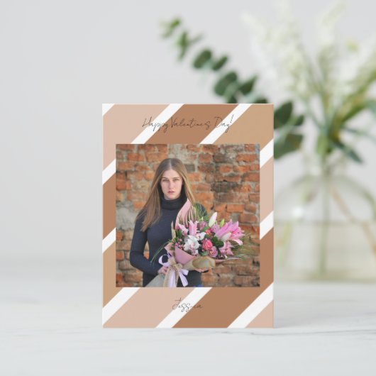 Carte Postale Joyeuse Saint-Valentin Photo de script moderne (Debout devant)