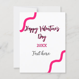 Carte Postale Joyeuse Saint-Valentin rose noir spirale lettre gr