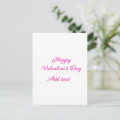 Carte Postale Joyeuse Saint-Valentin texte rose nom message (Debout devant)