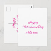 Carte Postale Joyeuse Saint-Valentin texte rose nom message (Devant / Derrière)